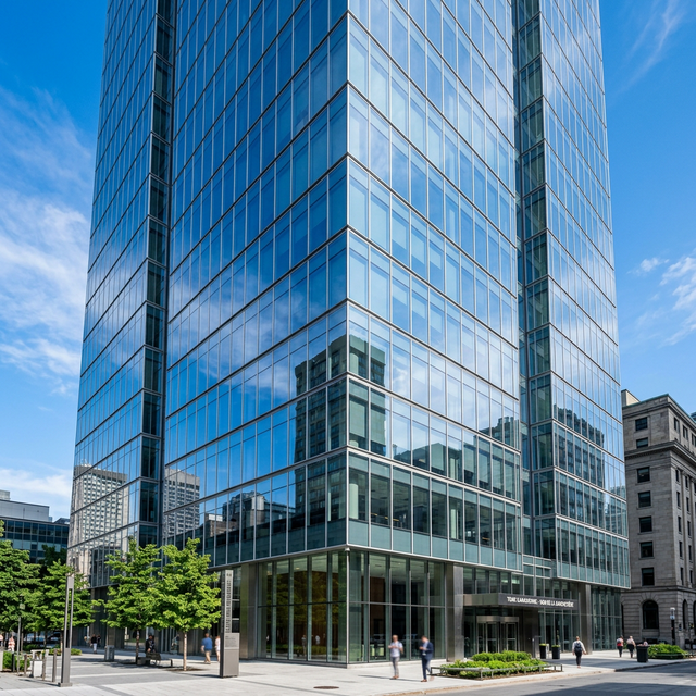 Edificio corporativo después del lavado