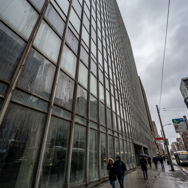 Edificio corporativo antes del lavado