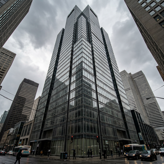 Torre de vidrio antes del lavado